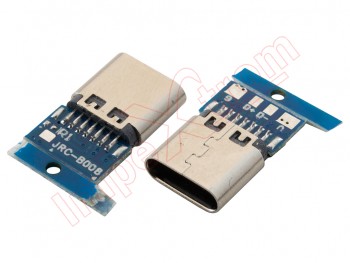 Conector de carga, datos y accesorios con placa PCB genérico USB tipo C 0,9x1,67x0,31 cm