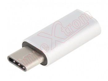 Adaptador Lightning a USB-Tipo C plateado