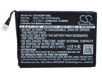 Batería genérica Cameron Sino para Acer Iconia Tab B1, Iconia Tab B1-710, Iconia B1-A71, Iconia B1-A71-83174G00nk