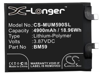 BM59 Cameron Sino battery for Xiaomi 11T, 21081111RG - 4900mAh / 3.87V / 18.96 WH / Lithium-polymer