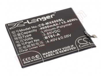 Batería genérica Cameron Sino CS-MX680SL para Meizu M3 Note, L681H - 4000mAh / 3.85V / 15.4Wh / Li-polymer