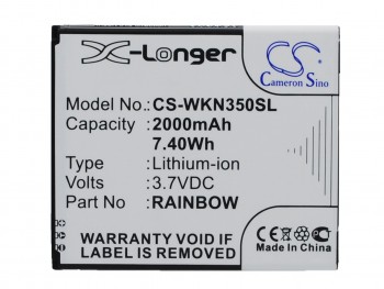 Generic battery for Wiko Rainbow, N350, Rainbow Neongelb, M172, Bloom - 2000 mAh / 3.7 V / 7.40 Wh / Li-ion