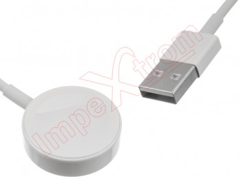 Base de carga / cargador USB inalambrico blanco con carga magnética para reloj inteligente Watch de 1 metro de longitud