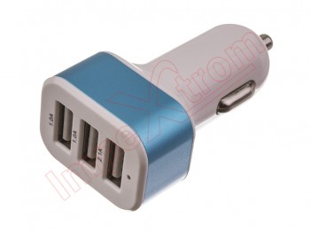 Universal car charger KO-14 blue with 3 USB inputs