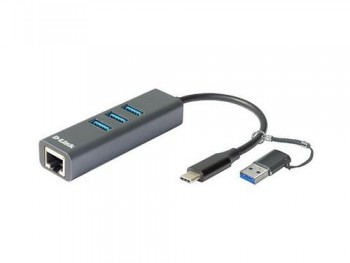 HUB D-LINK USB-C a 3xUSB 3.0, RJ45 Gigabit