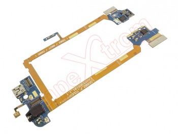 Flex with connector of accesories and charge, Micro USB, connector of audio, jack and microphone LG Optimus G2, D802
