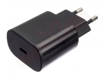 Cargador de viaje negro Samsung EP-TA800 100-240V 50-60 Hz 0.7A para dispositivos con entrada USB tipo C, en blister