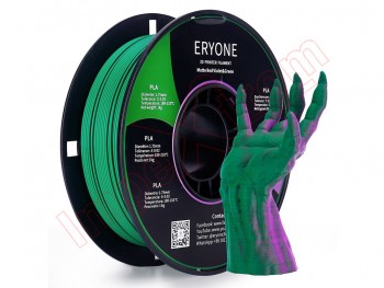 Bobina ERYONE PLA-M MATTE 1.75MM 1KG DUAL-COLOR (GREEN&FUCSIA) para impresora 3D