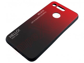 Gradiaton cover red / black glass effect rigid case for Huawei Honor View 20