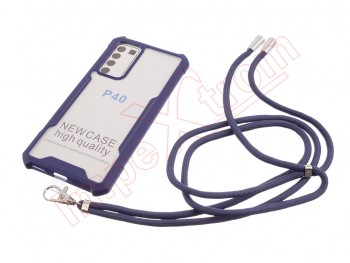 Funda azul y transparente con cordón para Huawei P40 (ANA-NX9)