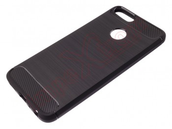 Black TPU carbon fiber effect case for Huawei P Smart / Enjoy 7S