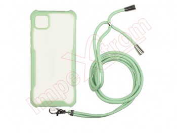 Green and transparent case with lanyard for Huawei Y5p (DRA-LX9)