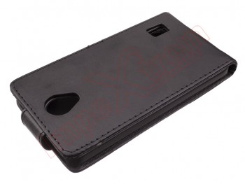 Vertical black synthetic leather for Huawei Y635
