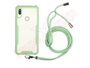 Green and transparent case with lanyard for Huawei Y7 Prime 2019 (DUB-LX1)