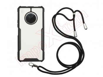 Black and transparent case with lanyard for Huawei Y9A (FRL-22,)