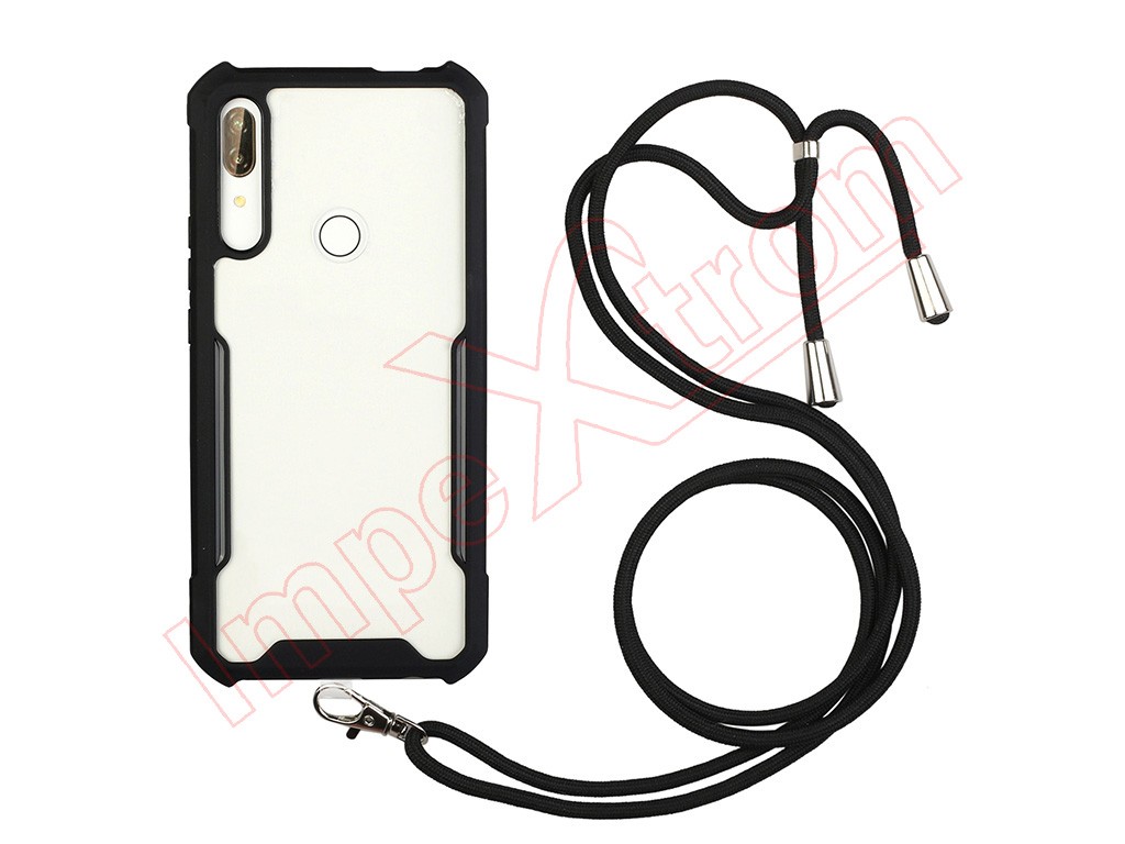 Black and transparent case with lanyard for Huawei Y9 2019 (JKM-LX3)