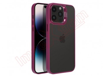 Transparent and dark purple hard case with BRACKET for iPhone 15 Plus, A3094