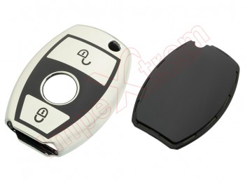 Generic product - Silver TPU case with 2 buttons for remote control of Mercedes vehicles