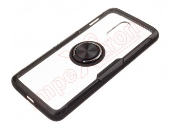 Transparent and black RING cover with black anti-fall ring for OnePlus 7, GM1900