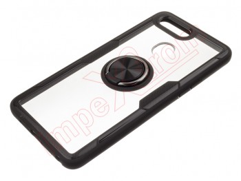 Transparent and black RING cover with black anti-fall ring for Oppo R15
