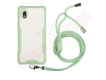 Green and transparent case with lanyard for Samsung Galaxy A01 Core (SM-A013)