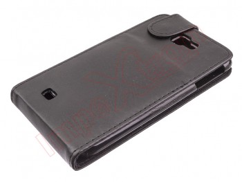 Funda negra vertical tipo agenda para Samsung Galaxy Note I9220, N7000