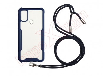 Blue and transparent case with lanyard for Samsung Galaxy M31 (SM-M315F)
