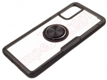 Transparent and black RING cover with black anti-fall ring for Samsung Galaxy S20, SM-G980