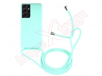 Green case with lanyard for Samsung Galaxy S21 Ultra 5G (SM-G998)