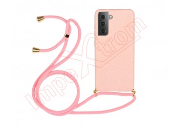 Funda rosa con cordón para Samsung Galaxy S23, SM-S911B