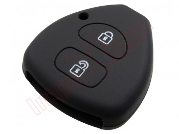 Generic product - Black rubber cover for 2-button remote controls for Toyota vehicles
