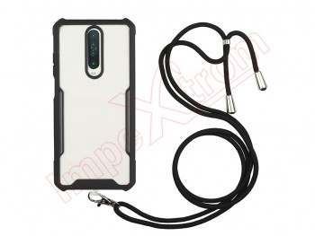 Funda negra y transparente con cordón para Xiaomi Redmi K30 (M1912G7BC)