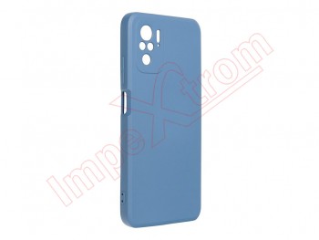 Blue silicone case for Xiaomi Redmi Note 10 4G, M2101K7AI