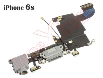 Circuíto flex con conector de carga y accesorios, micrófonos y conector de audio jack gris espacial para iPhone 6S de 4.7