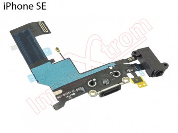 Flex circuit with charging connector, microphone and audio jack in black for apple iphone se (2016) A1662, A1723, A1724