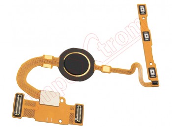 Flex cable with black fingerprint reader / sensor button "Just black" and side volume and power buttons for Google Pixel 5, GD1YQ, GTT9Q