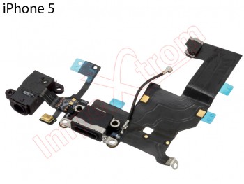 Cable flex con conector de carga, datos y accesorios, conector jack de 3,5 negro, micrófono y cable RF para Apple Phone 5
