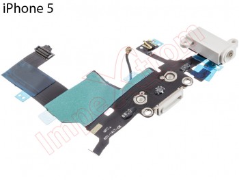 cable flex de calidad premium con conector de carga lightning blanco para iPhone 5 (a1428). Calidad PREMIUM