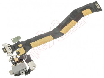 Flex cable with USB type C charging connector, audio connector and microphone for Meizu Mx6, grey