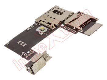 Flex with vibrator, sensor, micro SD and SIM tray for Motorola Moto G (2014) 2 gen, XT1068