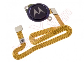 Dark blue fingerprint reader button flex for Motorola Moto G8 Plus, XT2019