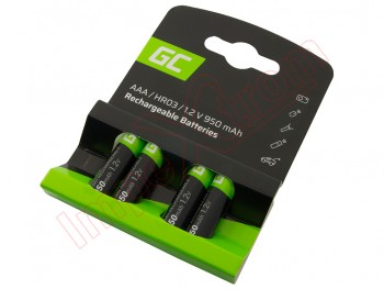 Pack of 4 rechargeable batteries Green Cell AAA HR03 1.2 V 950 mAh, in blister