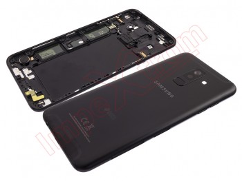 Tapa de batería Service Pack negra para Samsung Galaxy A6 Plus, A605F, Logo duos