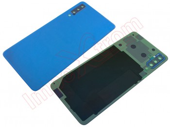 Tapa de batería genérica azul con lente de cámaras para Samsung Galaxy A7 2018, SM-A750F