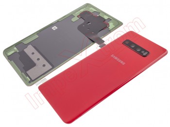Tapa de batería Service Pack roja cardenal "Cardinal red" para Samsung Galaxy S10 Plus, SM-G975F