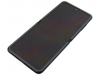 Pantalla service pack completa Dynamic AMOLED negra con marco negro "Mirror black" para Samsung Galaxy Z Flip, SM-F700