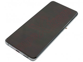 Black full screen Dynamic AMOLED 2X with Cloud white frame for Samsung Galaxy S20 Ultra, SM-G988, with front camera