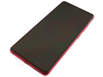 Service pack black full screen SUPER AMOLED with red "Cloud Red" frame for Samsung Galaxy S20 FE 5G, SM-G781