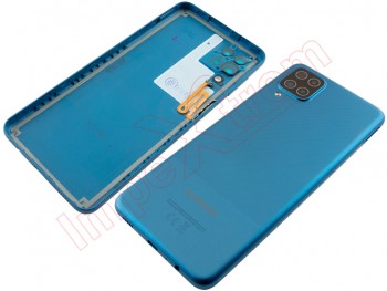 Tapa de batería Service Pack azul con lector de huella para Samsung Galaxy A12, SM-A125