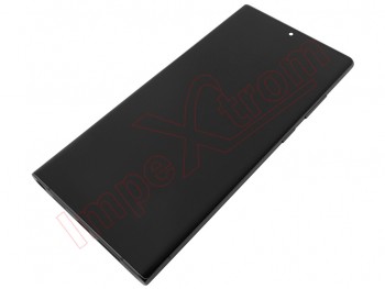 Pantalla Service Pack completa Dynamic AMOLED 2X negra con marco negro "Phantom black" para Samsung Galaxy S22 Ultra 5G, SM-S908